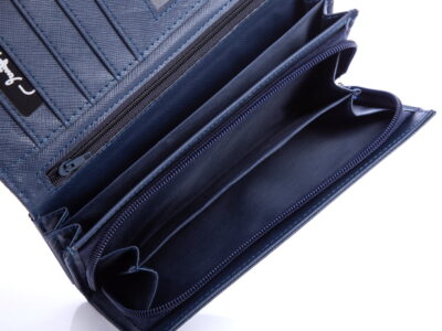 Poziomy duży portfel damski Jennifer Jones granatowy - obrazek 5