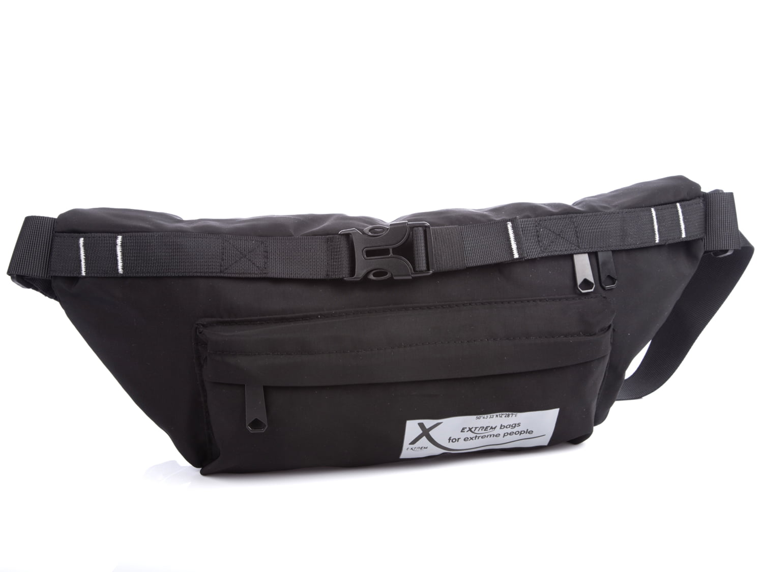 Duża saszetka biodrowa nerka czarna z szarym Extrem