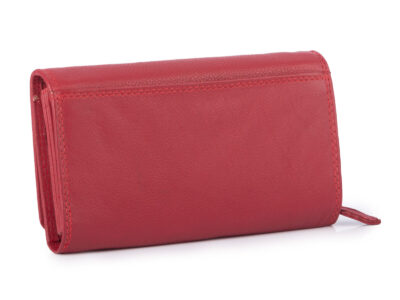 Portfel damski czerwony z matowej skóry naturalnej duży Money Maker - obrazek 2