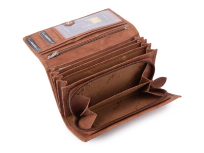 Money Maker Portfel damski skórzany duży beżowy - obrazek 5