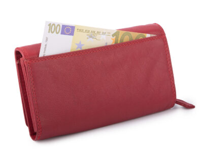 Portfel damski czerwony z matowej skóry naturalnej duży Money Maker - obrazek 5