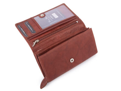 Money Maker Portfel damski skórzany duży ciemnobrązowy - obrazek 3