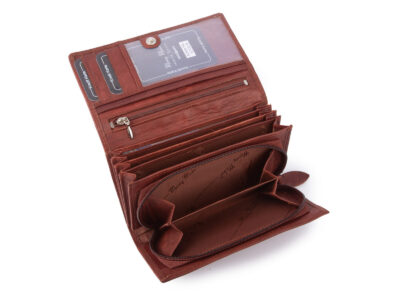 Money Maker Portfel damski skórzany duży ciemnobrązowy - obrazek 5