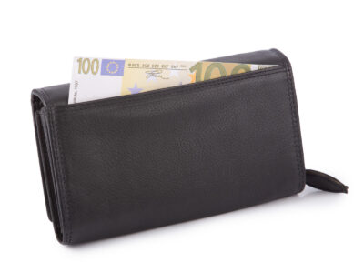 Money Maker Portfel damski skórzany czarny - obrazek 3