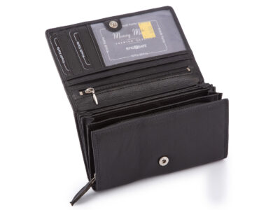 Money Maker Portfel damski skórzany czarny - obrazek 4