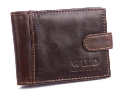 Etui na karty męskie brązowe WILD