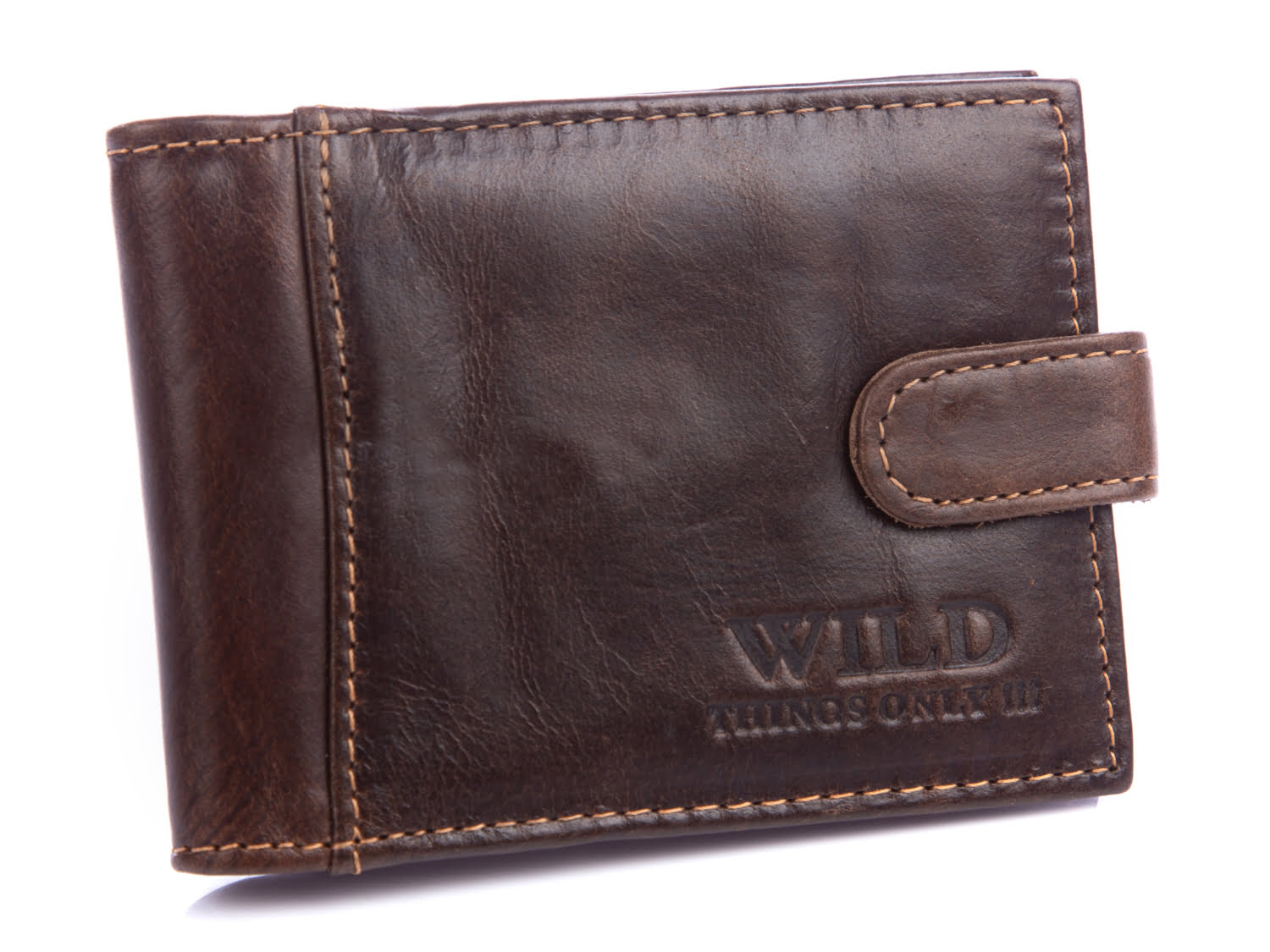 Etui na karty męskie brązowe WILD