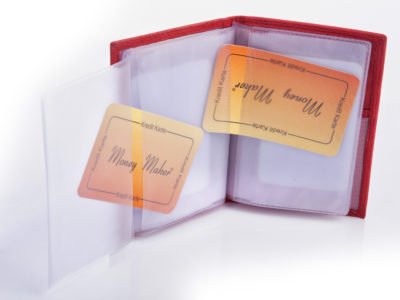 Etui na dokumenty skórzane czerwone Money Maker - obrazek 5