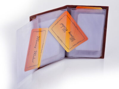 Etui na dokumenty skórzane brązowe Money Maker - obrazek 5