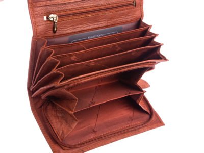 Money Maker Portfel damski skórzany jasny brąz - obrazek 5