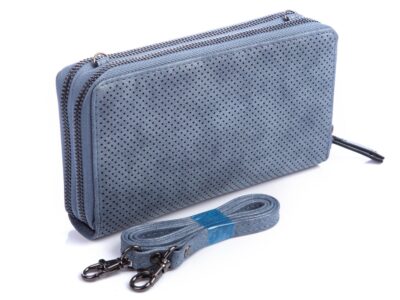 Portfel kopertowy z dwoma komorami Jennifer Jones niebieski - obrazek 3