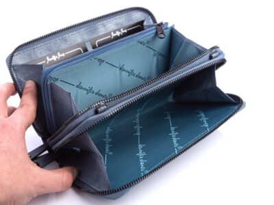 Portfel kopertowy z dwoma komorami Jennifer Jones niebieski - obrazek 5