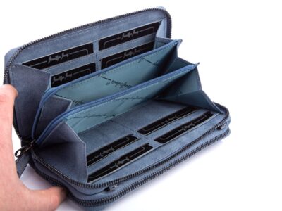 Portfel kopertowy z dwoma komorami Jennifer Jones niebieski - obrazek 6