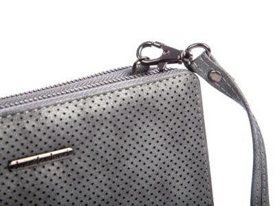 Duży portfel damski z paskiem na ramię szary Jennfier Jones - obrazek 8
