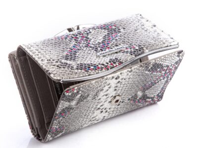Portfel damski Jennifer Jones srebrny z różowym - obrazek 4