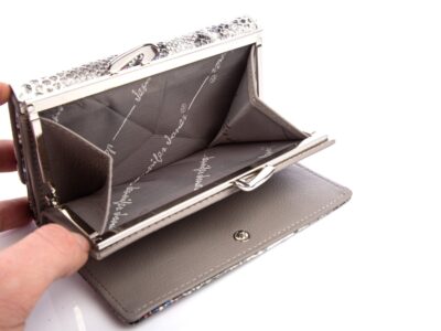 Portfel damski Jennifer Jones srebrny z różowym - obrazek 7