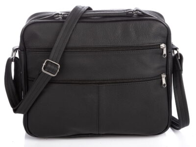 Duża torba skórzana męska do pracy A4 czarna SERGEJ - obrazek 4