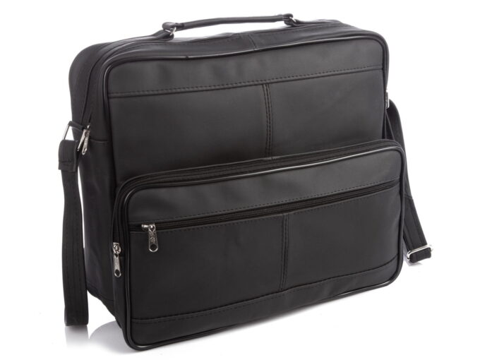 Duża skórzana torba męska z paskiem i rączką SERGEJ