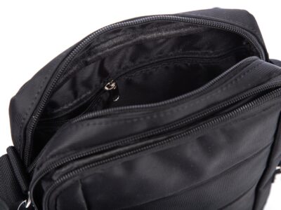 Torebka męska na ramię miejska czarna z czerwonymi paseczkami OR&MI - obrazek 7