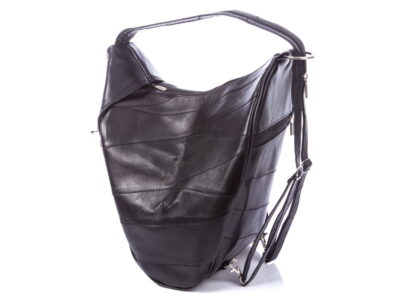 Plecak damski miejski skórzany na jedno ramię A4 czarny SERGEJ - obrazek 4