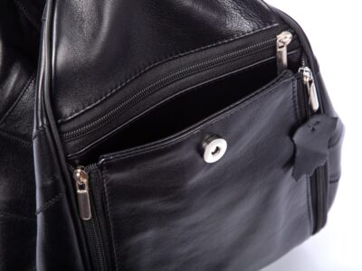 Plecak damski miejski skórzany na jedno ramię A4 czarny SERGEJ - obrazek 8