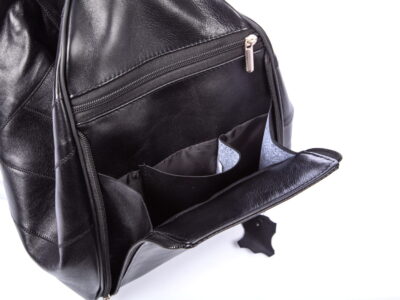 Plecak damski miejski skórzany na jedno ramię A4 czarny SERGEJ - obrazek 9