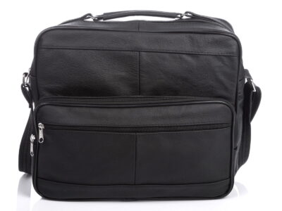Męska torba skórzana do pracy duża czarna A4 SERGEJ - obrazek 2