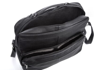 Męska torba skórzana do pracy duża czarna A4 SERGEJ - obrazek 8