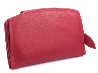 Średni skórzany portfel damski RFID czerwony Money Maker - obrazek 3