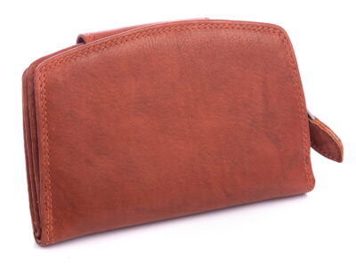 Średni skórzany portfel damski RFID brązowy Money Maker - obrazek 2