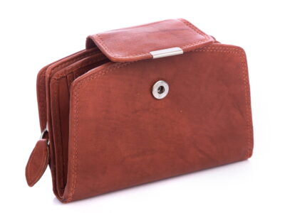 Średni skórzany portfel damski RFID brązowy Money Maker - obrazek 3