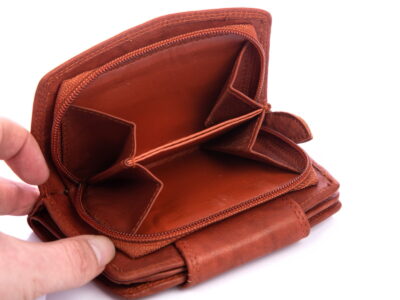 Średni skórzany portfel damski RFID brązowy Money Maker - obrazek 4