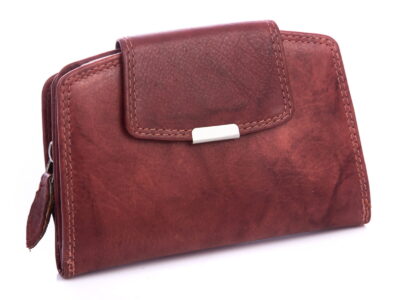 Ciemnobrązowy portfel damski skórzany Money Maker