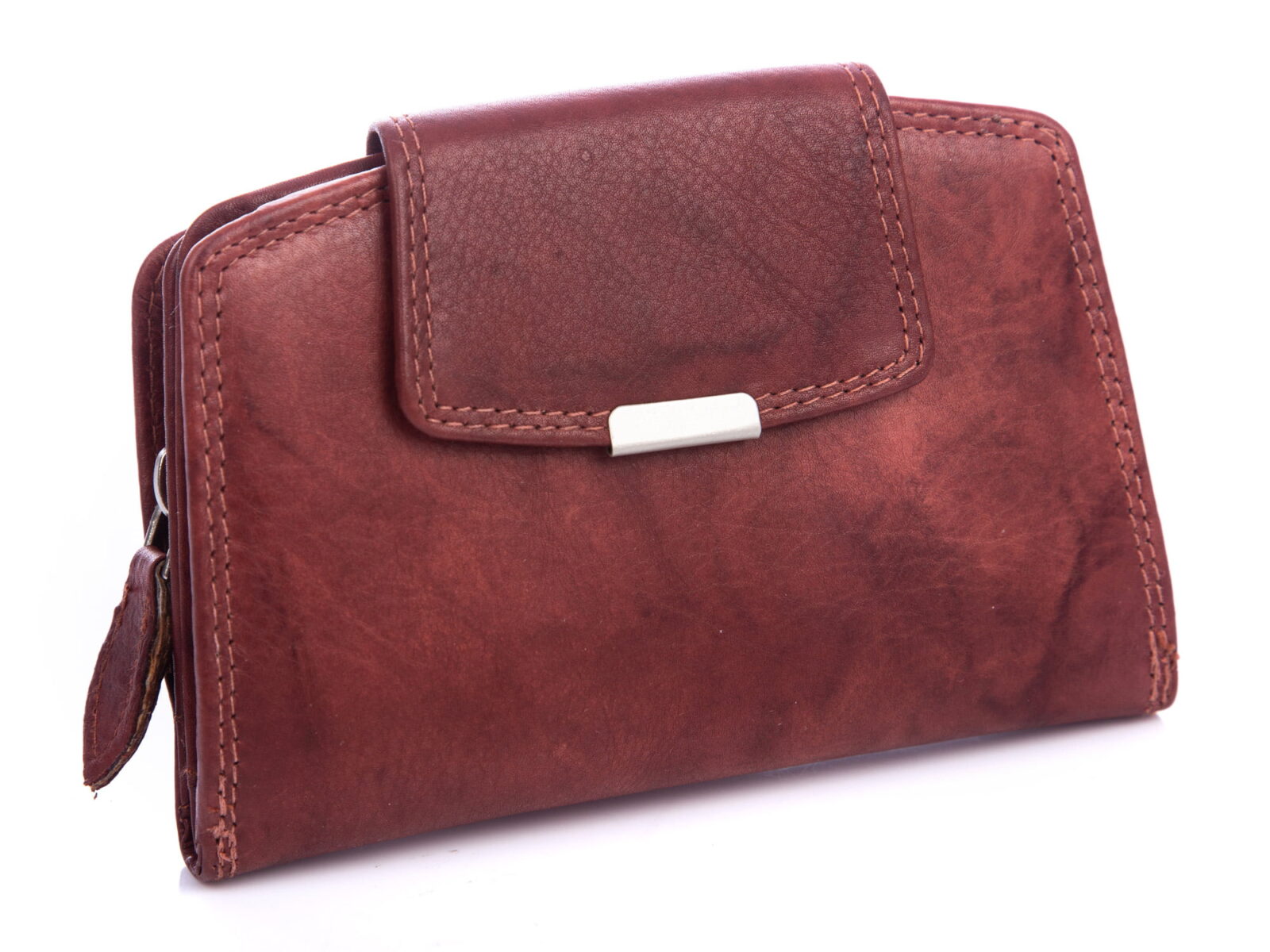 Ciemnobrązowy portfel damski skórzany Money Maker