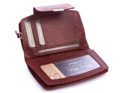 Średni skórzany portfel damski RFID ciemny brąz Money Maker - obrazek 6