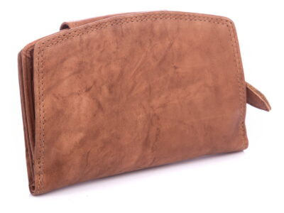 Średni skórzany portfel damski RFID jasny brąz Money Maker - obrazek 2