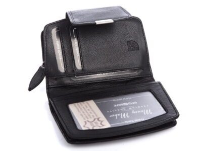 Średni skórzany portfel damski RFID czarny Money Maker - obrazek 6