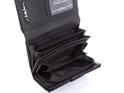 Portmonetka damska w kolorze czarnym eko skóra Jennifer Jones - obrazek 7