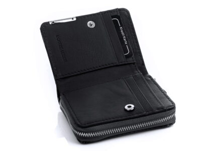 Mały portfel damski czarny lakierowany z suwakiem Jennifer Jones - obrazek 6