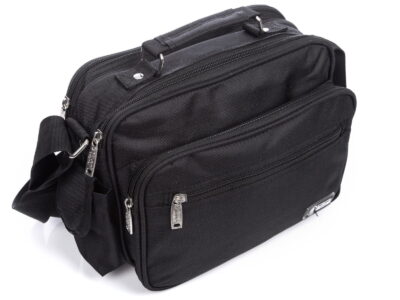 Miejska torba męska z nylonu czarna Bellugio - obrazek 2