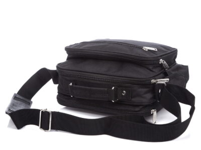 Miejska torba męska z nylonu czarna Bellugio - obrazek 3