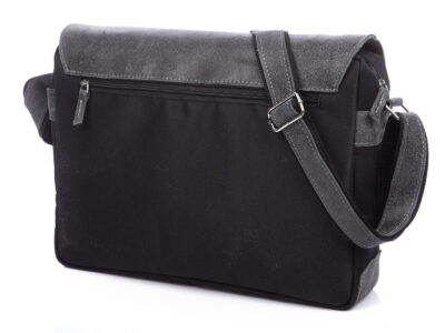 Torba męska A4 ze skórzaną klapą, szara SERGEJ - obrazek 3