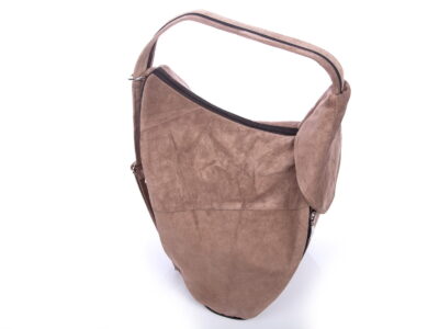 Zamszowy plecak damski miejski A4 beżowy SERGEJ - obrazek 6