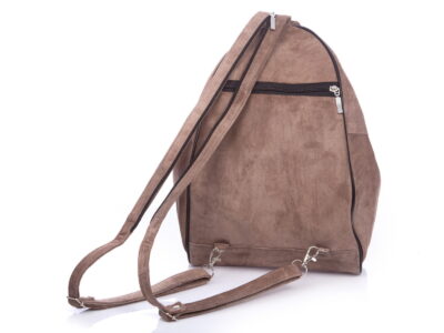 Zamszowy plecak damski miejski A4 beżowy SERGEJ - obrazek 8