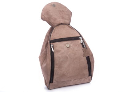 Zamszowy plecak damski miejski A4 beżowy SERGEJ - obrazek 10