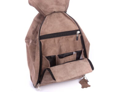 Zamszowy plecak damski miejski A4 beżowy SERGEJ - obrazek 11