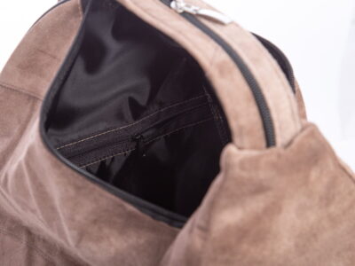 Zamszowy plecak damski miejski A4 beżowy SERGEJ - obrazek 12