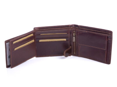 Portfel męski skórzany ciemnobrązowy klasyczny RFID WILD - obrazek 6
