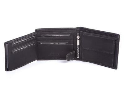 Portfel męski skórzany pojemny czarny Wild Things Only - obrazek 5