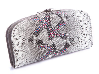 Portfel damski lakierowany półokrągły srebrny Jennifer Jones - obrazek 3